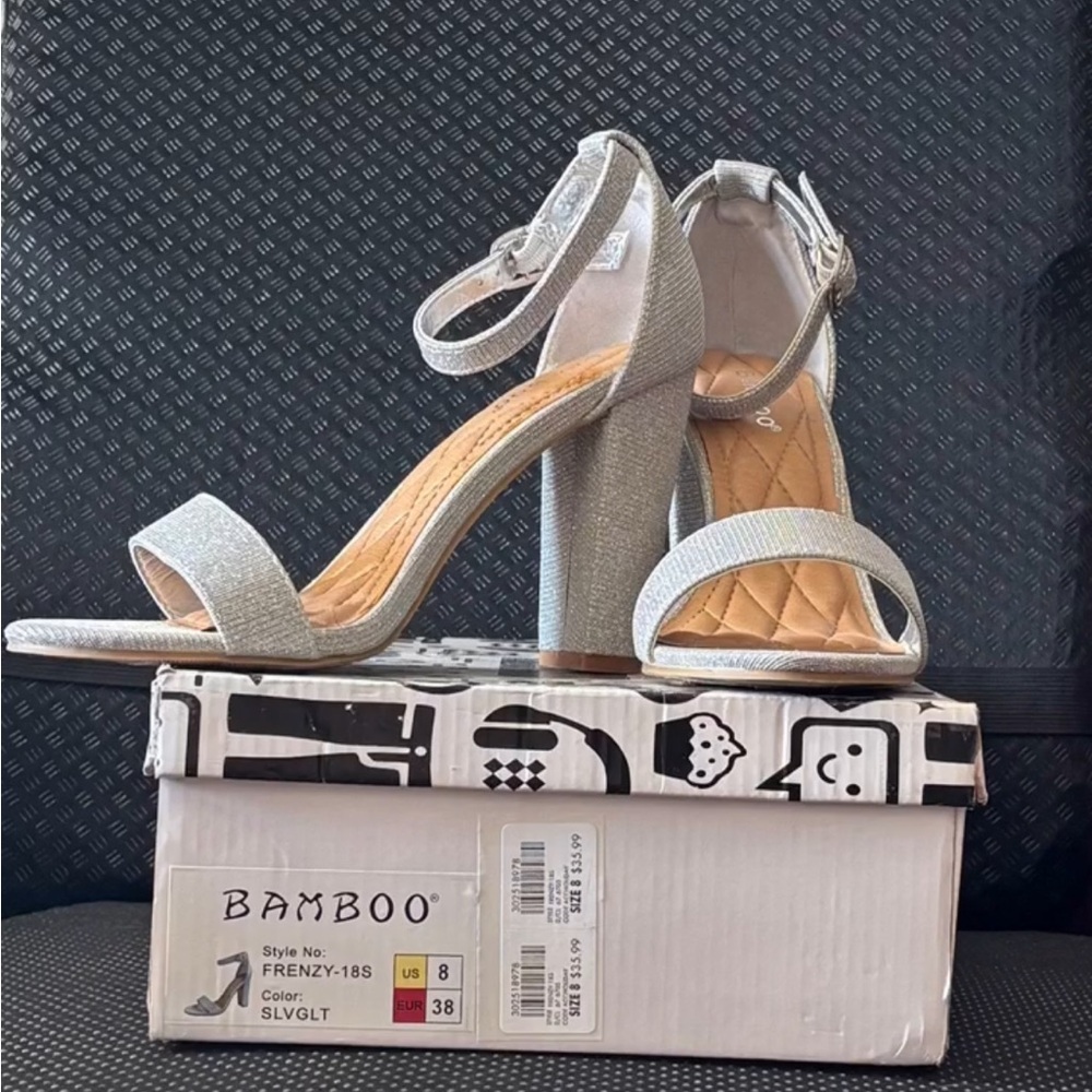 NEW!! BAMBOO Silver Sparkle Heels